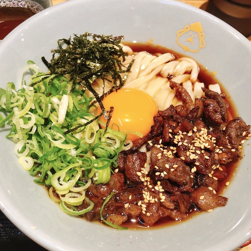 カルビぶっかけうどん(えびすやうどん 博多住吉店)