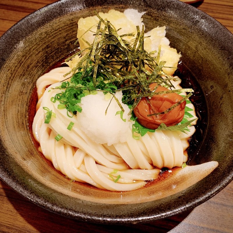 あげもち梅ぶっかけ(うどん屋 きすけ )