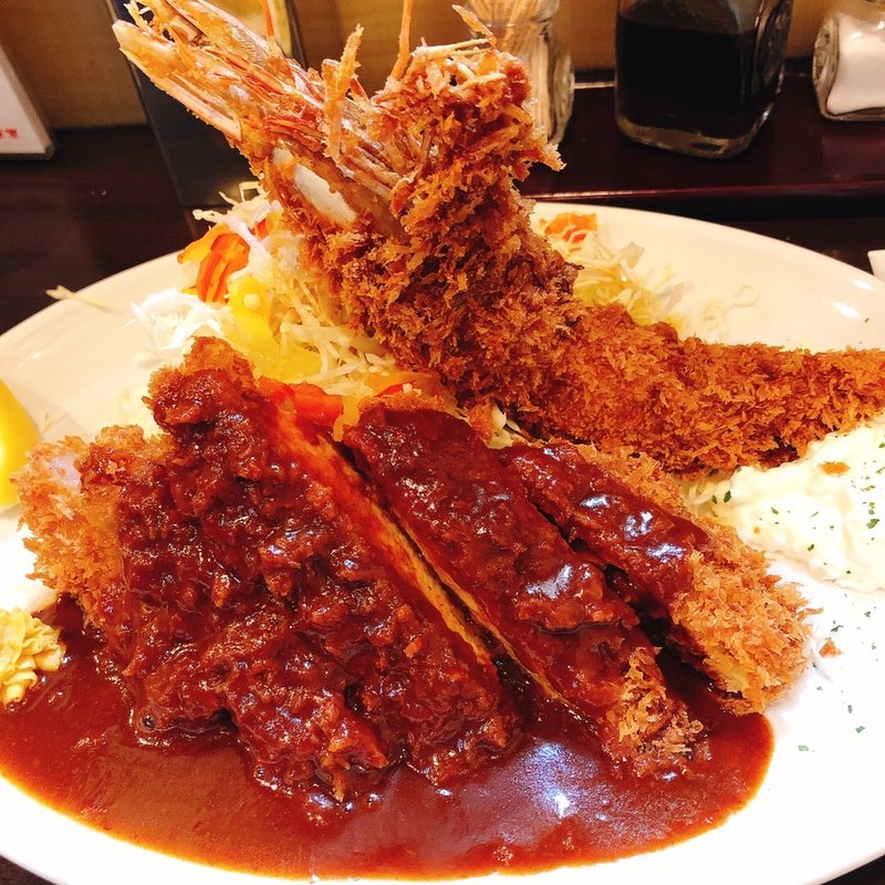 ハーフミックス定食（ヒレ、エビ、クリームコロッケ）(とんかつ ひろ喜 徳庵本店)