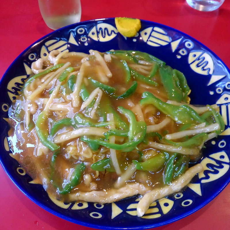 肉絲炒麺(豚肉ピーマンあんかけやきそば)(香蘭 )