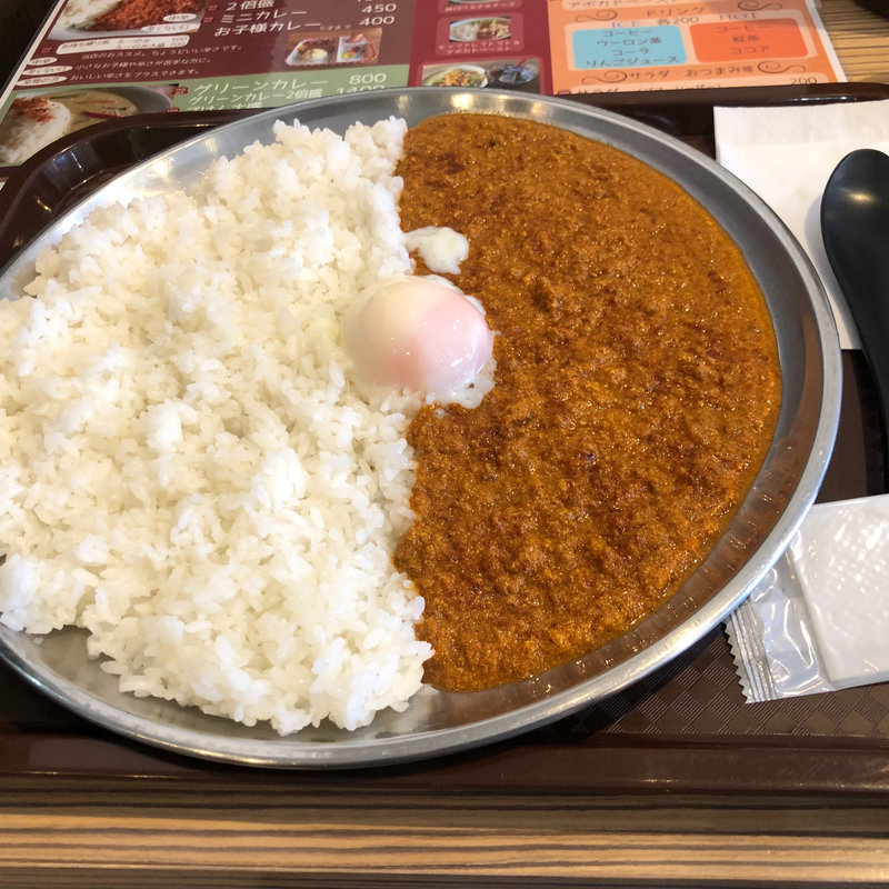 妻田カレー2倍盛り温泉卵トッピング(妻田カレー)