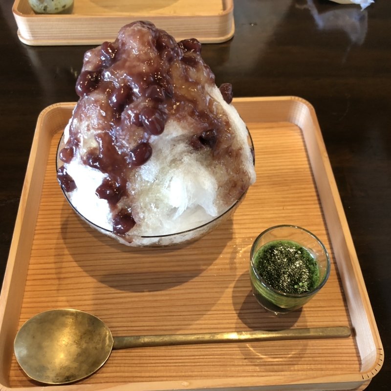 八女抹茶と金時のかき氷(空花)