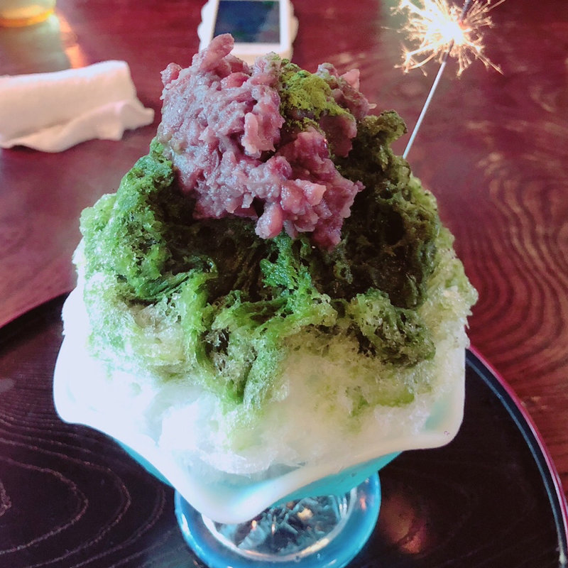 抹茶大納言小豆かけ(岩井屋)