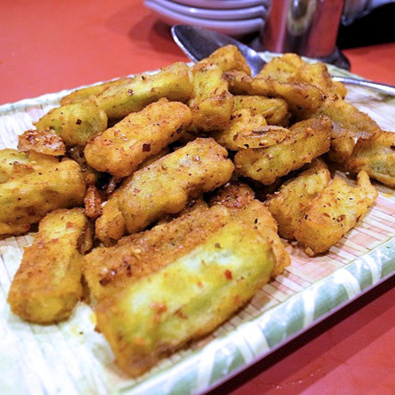 揚げナスの山椒塩かけ（椒塩茄条）(永利 池袋本店)