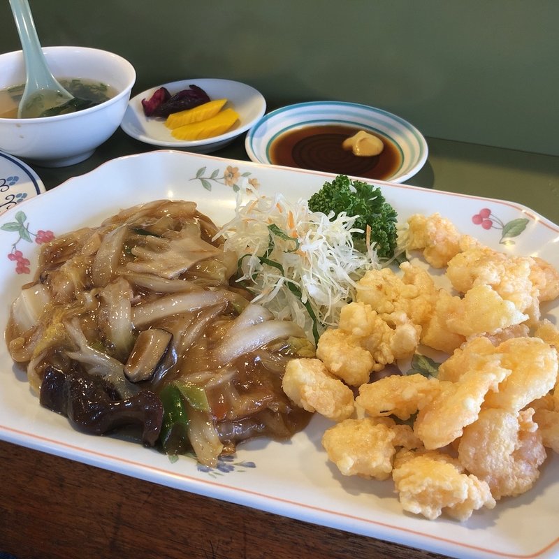 八宝菜小海老天ぷらランチ(駅前飯店 （エキマエハンテン）)
