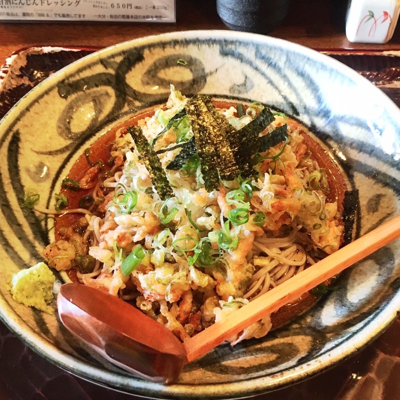 生桜えびと九条ねぎのかき揚げぶっかけそば(手打ち蕎麦 一木山(いちもくさん))