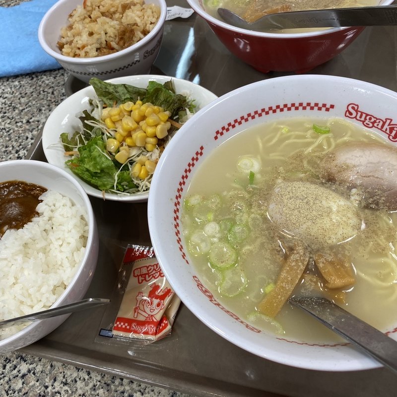 玉子入りラーメン＋サラダ・カレーセット(スガキヤ 清水屋藤ケ丘２F店)