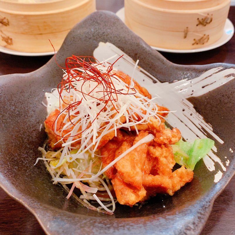 丹波鶏の唐揚げ　特製香味ソース(中華Dining 昌華)
