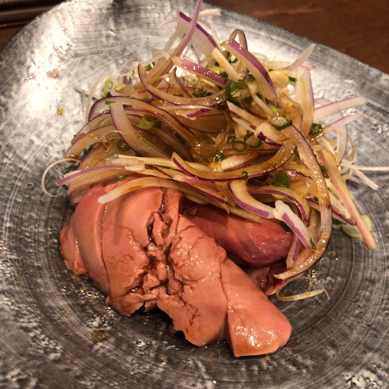 トロ肝刺し(炭焼き はすの)