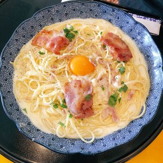 たらこと湯葉とモッツァレラチーズのカルボナーラ(五右衛門 新横浜店 )