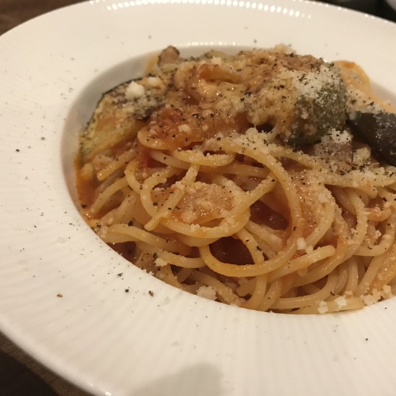 ベーコンと茄子のトマトソースパスタ　ランチコース(ピッコロモンド・ヤマダ （Piccollo Mondo Yamada）)
