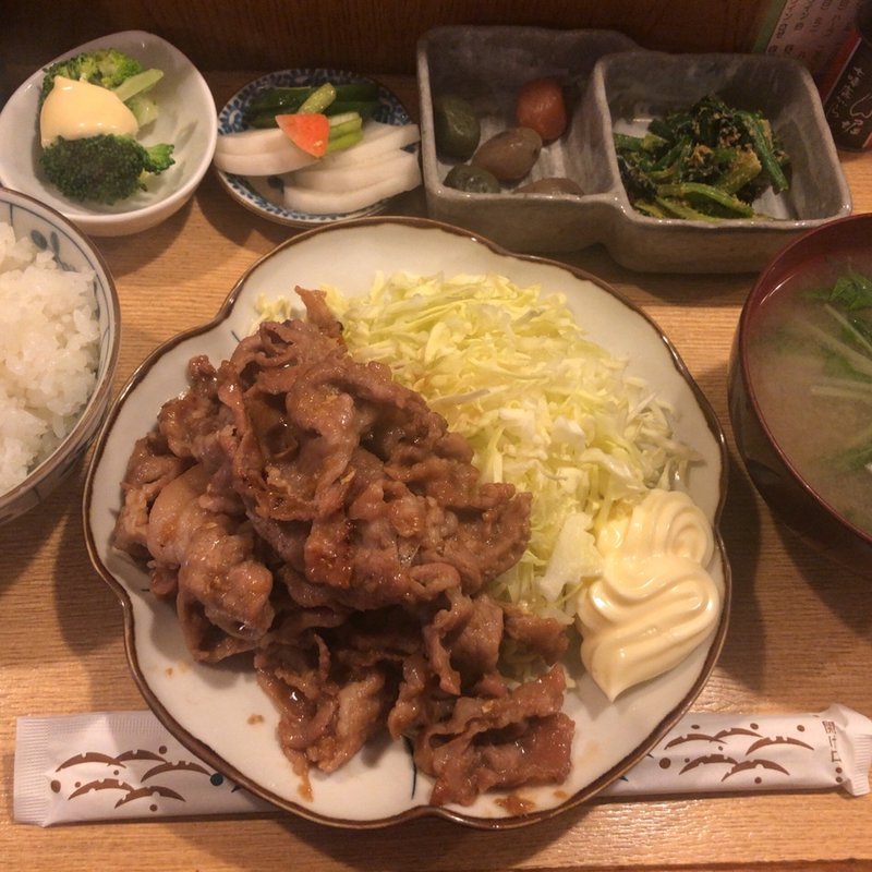 生姜焼き定食(土筆)