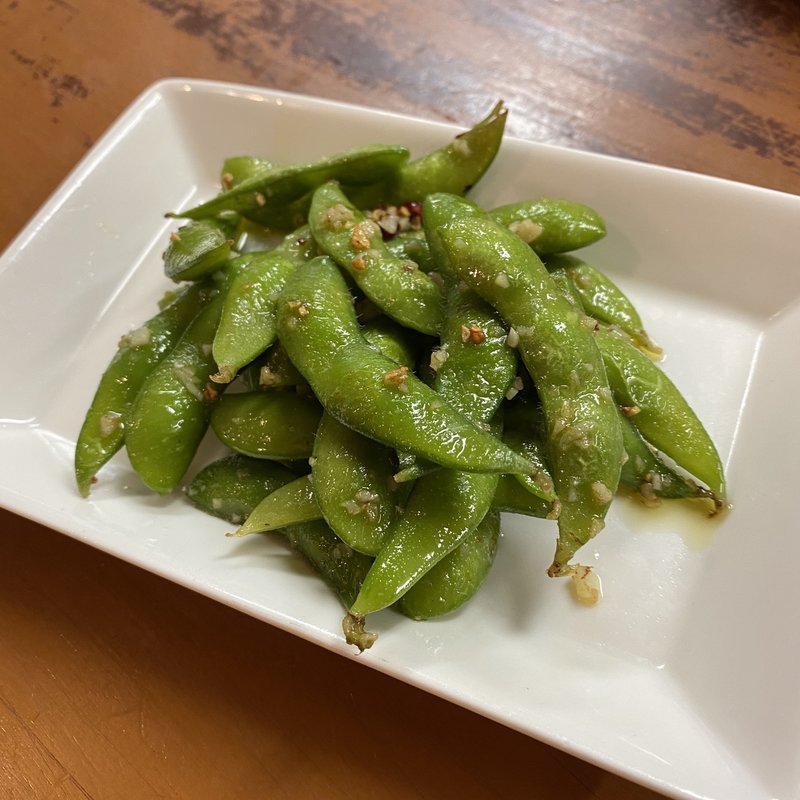 枝豆のアンチョビガーリック(日の出酒場)