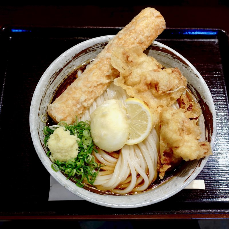 とり天ちく玉天ぶっかけ(たからや)