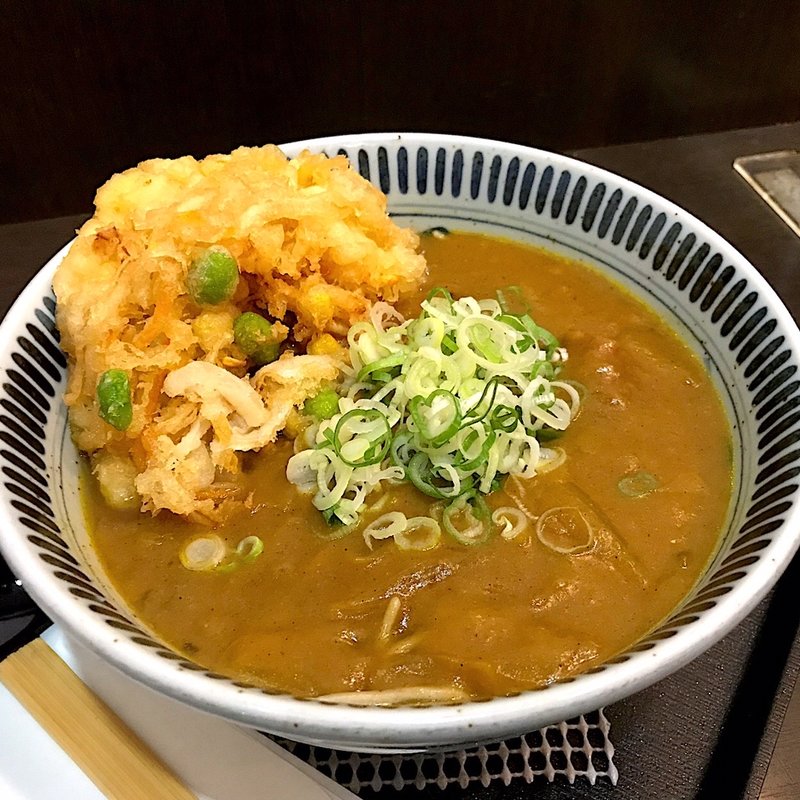 カレーそばにかき揚げ(本家しぶそば)