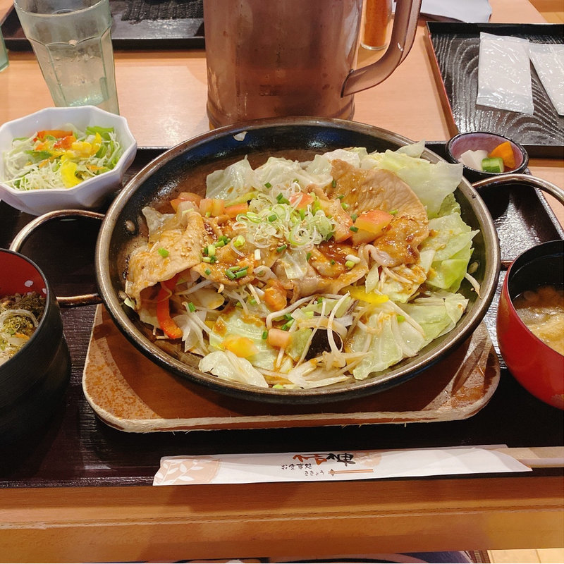 生姜焼き定食(土岐よりみち温泉桔梗 )