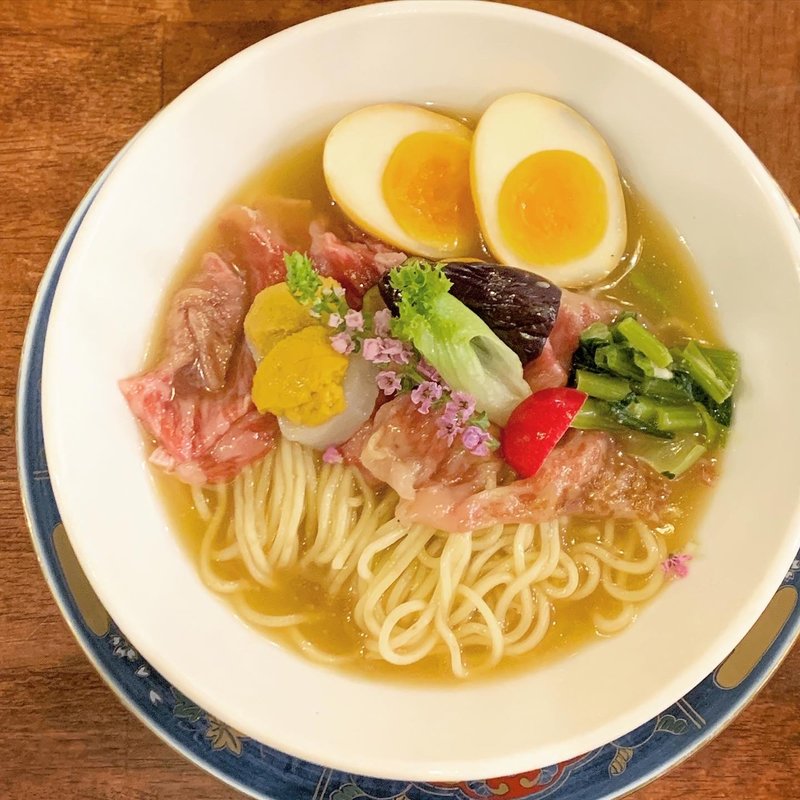 限定　冷やし飛騨牛らーめん(海老丸らーめん)