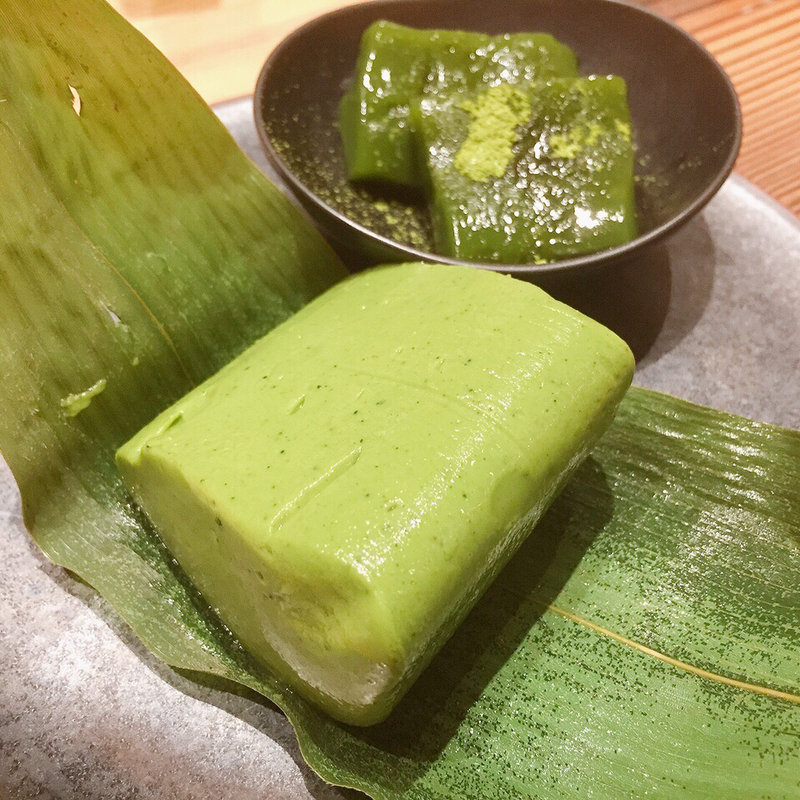 抹茶わらび餅と抹茶葛ねり(林屋新兵衛 日比谷店)