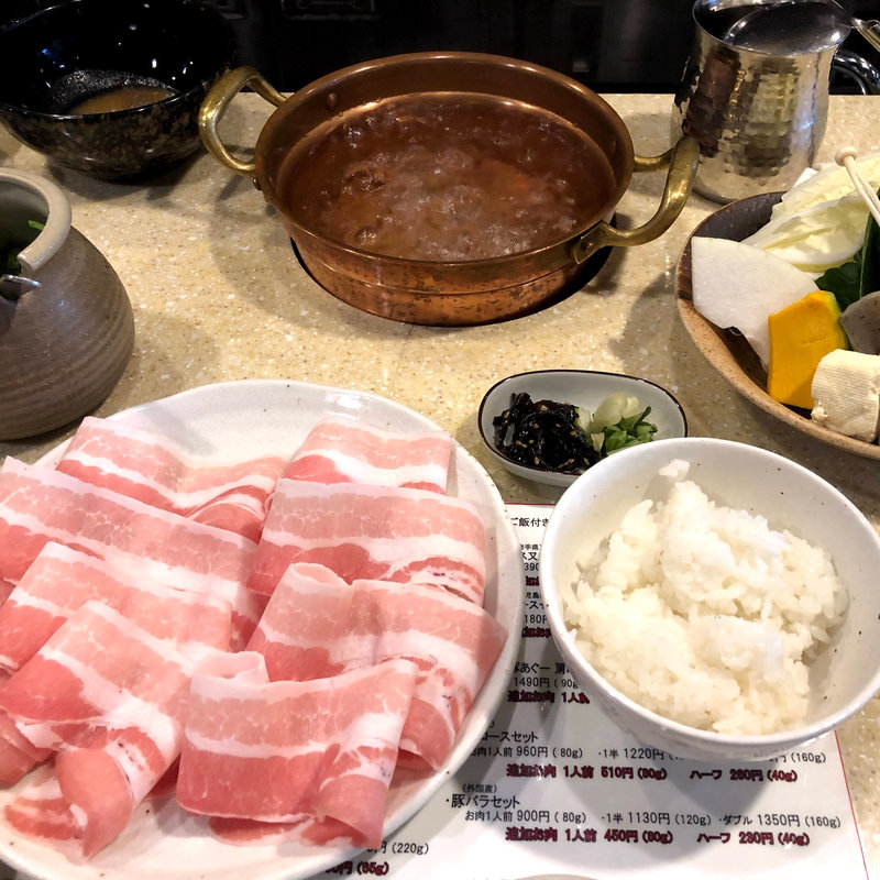 豚バラセット(しゃぶちん 難波 千日前店)