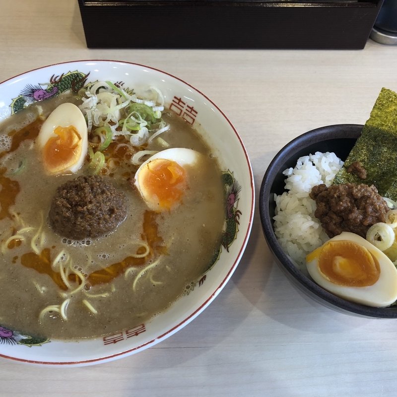 ラー坦麺と肉味噌ご飯(まるたん 小倉店)