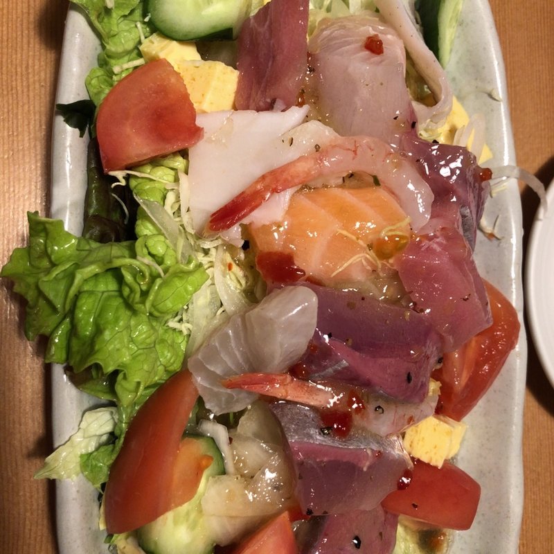 カルパッチョ風海鮮サラダ(や台ずし 古川橋駅前町)