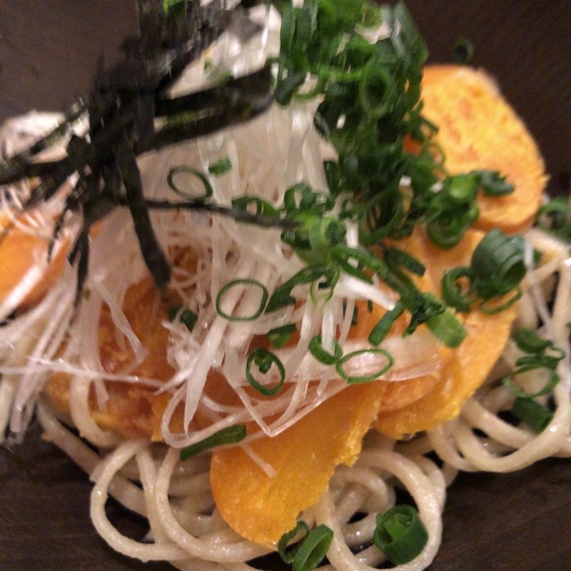 カラスミ蕎麦(石臼粗挽き 手打そば 大庵)