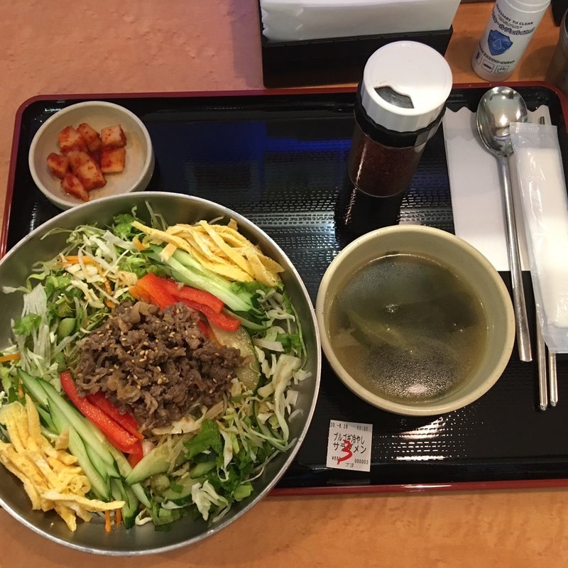 ブルコギ冷やしサラダメン定食(扶餘(プヨ) 電力ビル店)