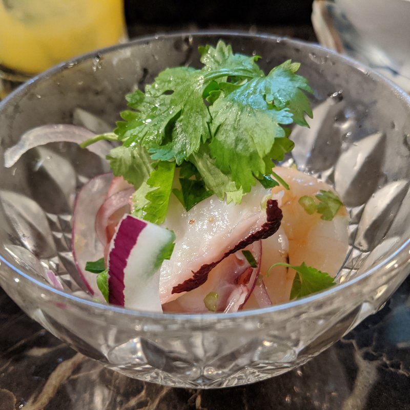 海老とタコのセビーチェ(マッシュアップ)