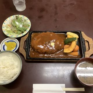 スーパージャンボハンバーグ定食(とんかつ叶 )