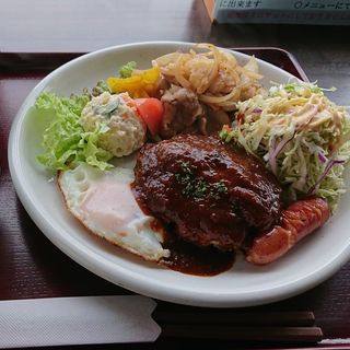 ハンバーグと生姜焼き定食(ルピナス)