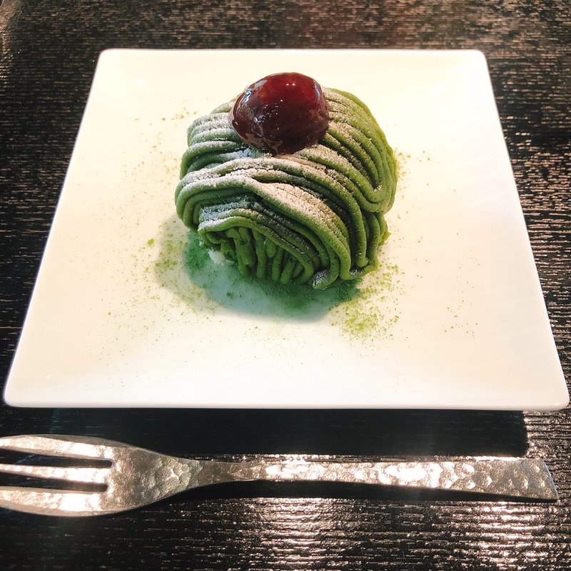 抹茶モンブランと五穀茶セット(寿月堂 銀座歌舞伎座店 )