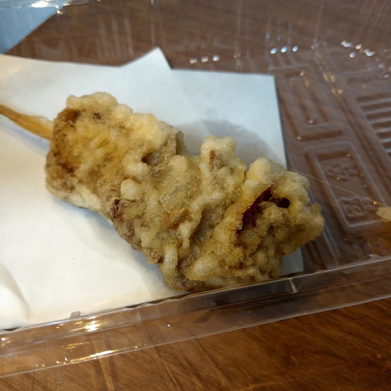牛モツ白ころ串天ぷら(天丼専門店 上ル商店 門前仲町店)
