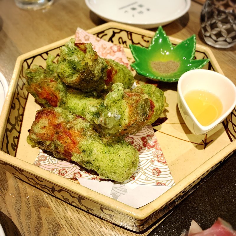 ゴルゴンゾーラ入りちくわ磯部天(オ山ノ活惚レ)