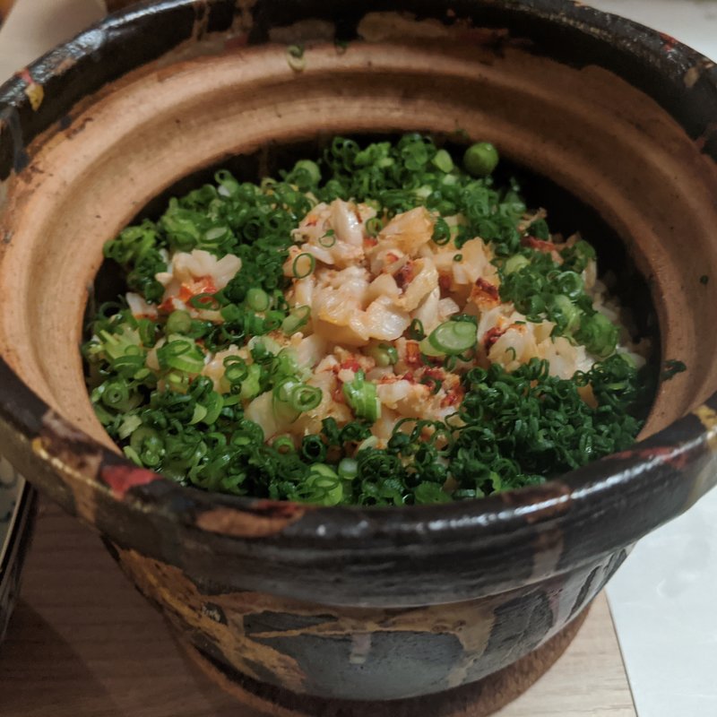 オマール海老の釜飯(隠れ家鉄板おぶ)