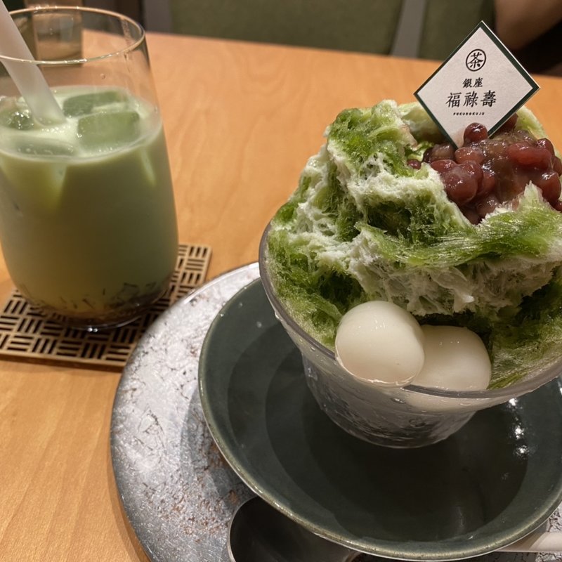 ミニかき氷とドリンクのセット(銀座　福禄寿)