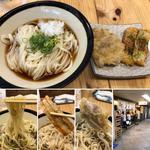 ぶっかけ中冷　ちくわ天　とり天(うどんや大門)