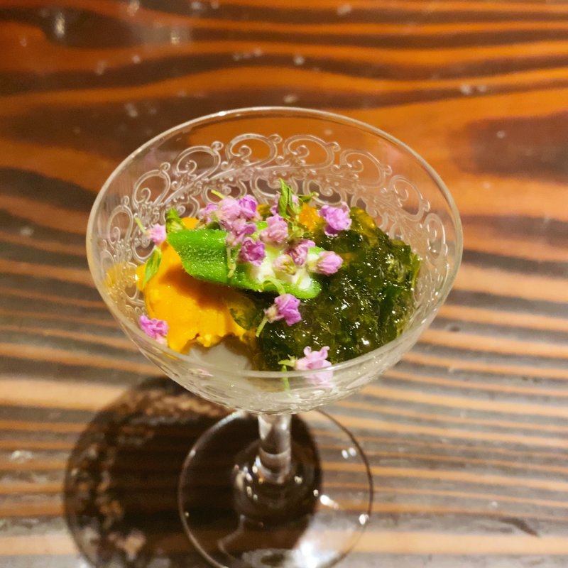 雲丹とわらびもち(野口太郎)