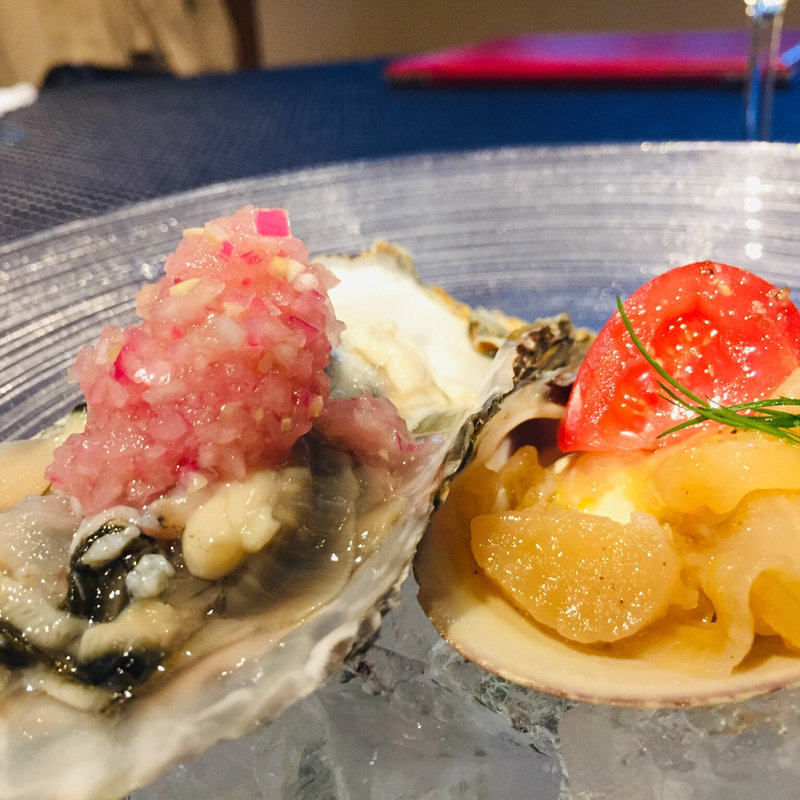 生牡蠣と青柳のアミューズ(フランス厨房 旬彩 中央駅店 )