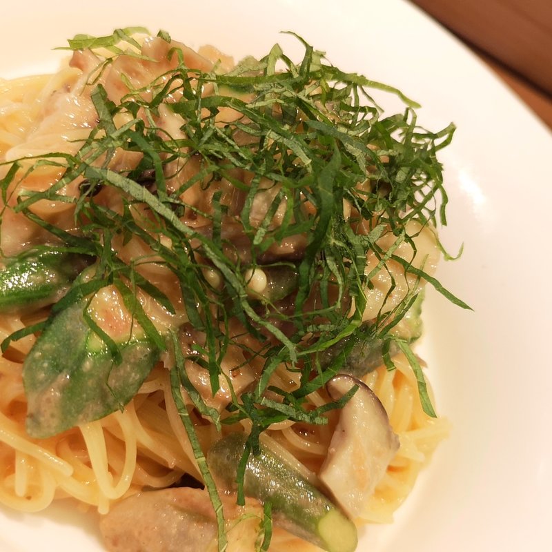 明太子とオクラの冷製カッペリーニ(Osteria Unico)