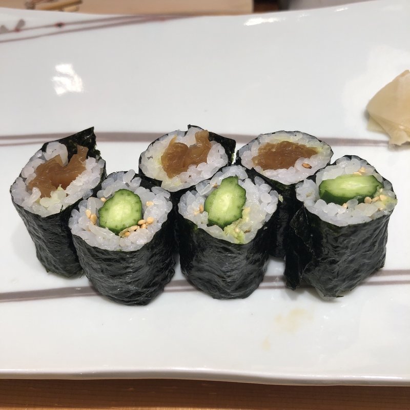 干瓢巻とかっぱ巻き(銀座久兵衛)