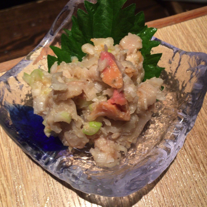ホタテのなめろう(渋谷っ子居酒屋とととりとん)