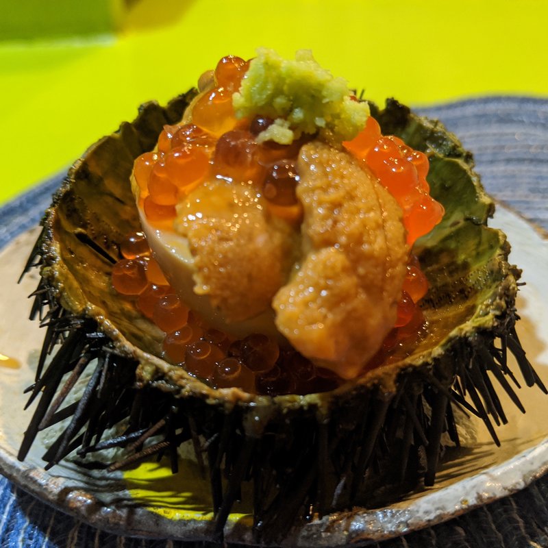 雲丹オンザ煮玉子(立呑み とだか)