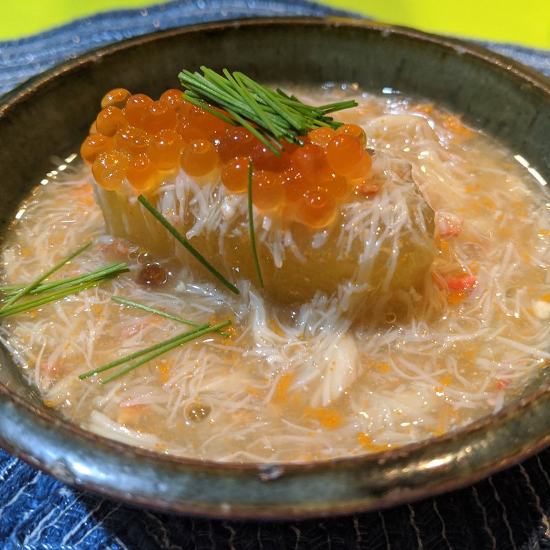 冬瓜、せいこがにのあんかけ(立呑み とだか)