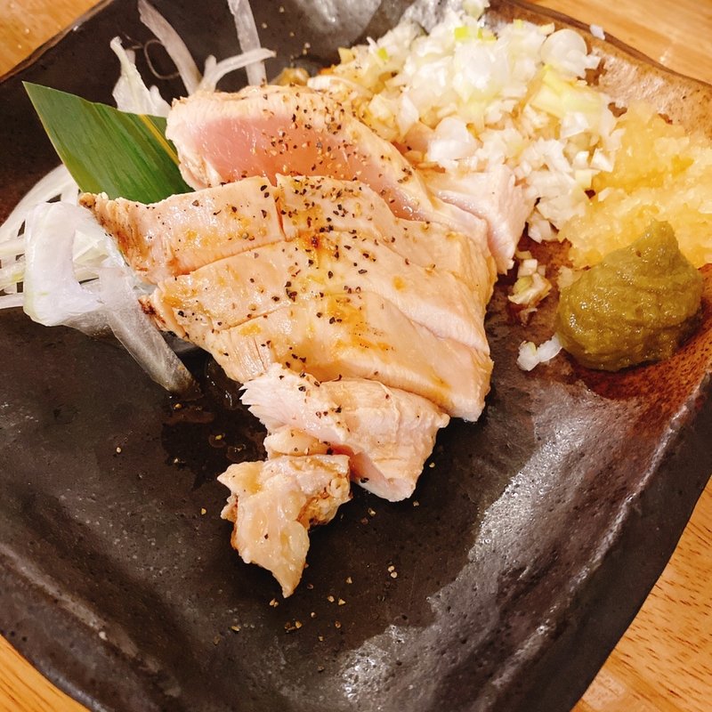 大山鶏 胸肉のたたき(音鶏家)