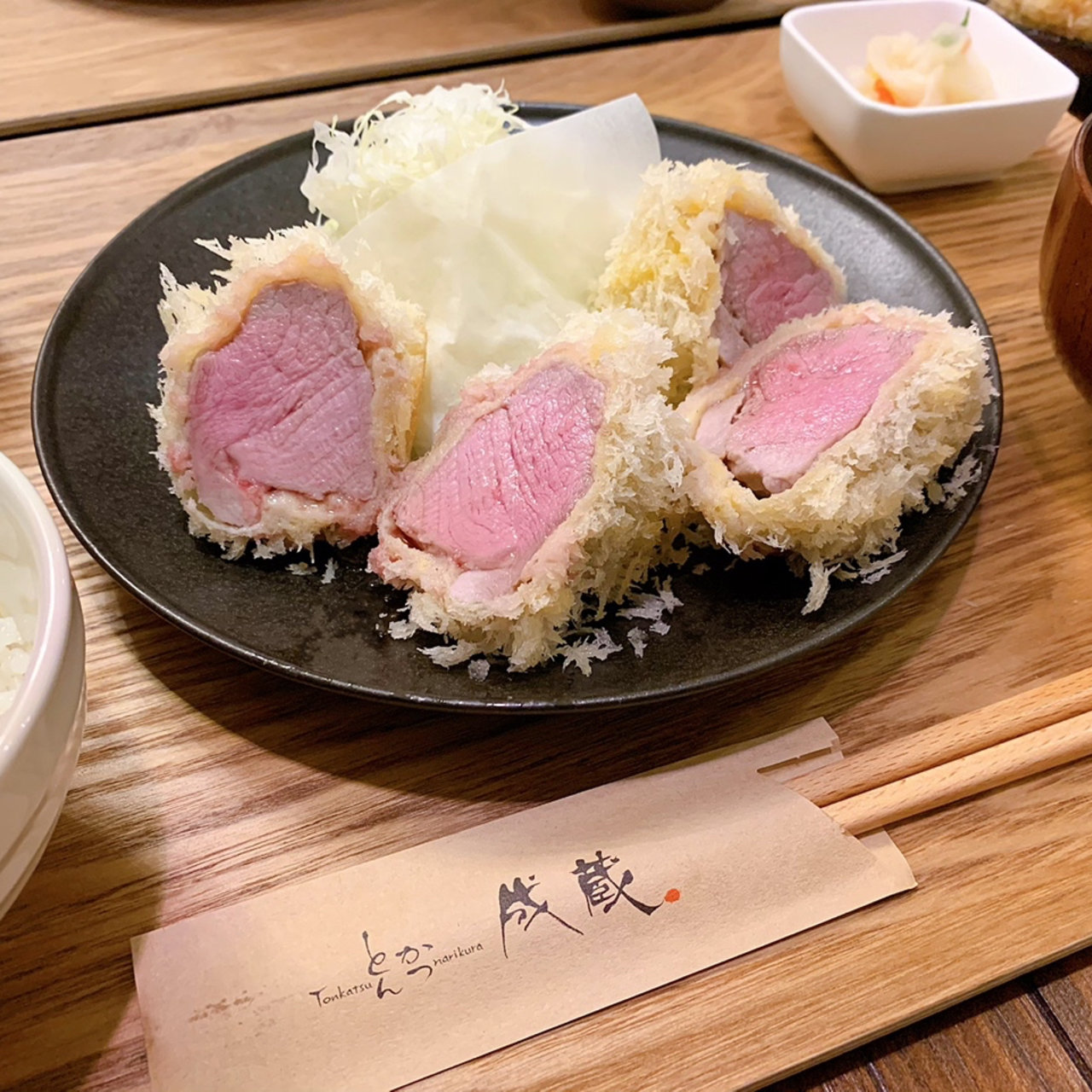 TOKYO-X シャ豚ブリアン2個(120g)定食(とんかつ成蔵（南阿佐ヶ谷）)の