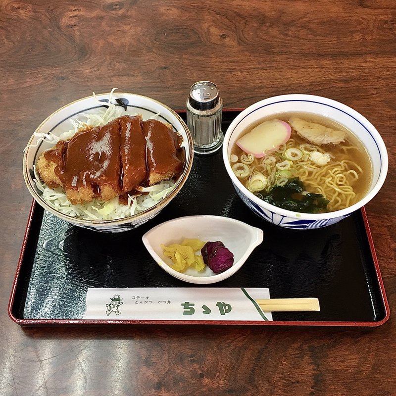 てりかつ丼とミニラーメン(ちちや )