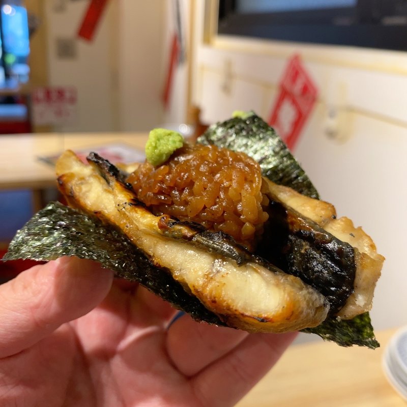 うなサンド(うなぎの蒲の穂焼 牛タン 焼鳥 馬刺し いづも ほぼ栄駅一番出口のれん街)