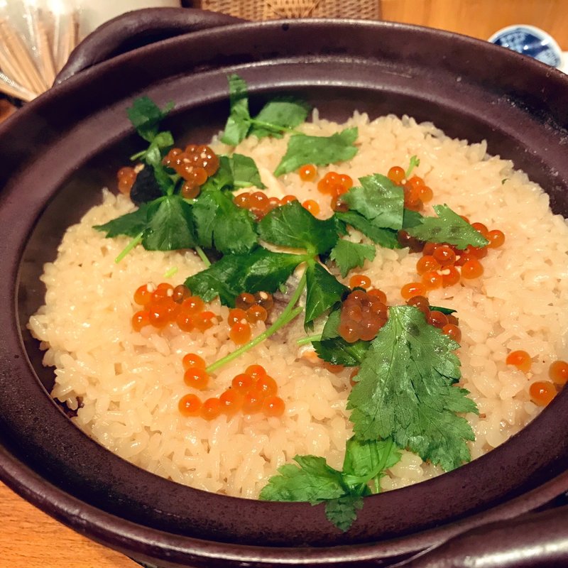 いくらと秋鮭の土鍋ごはん(としまえん多喜)