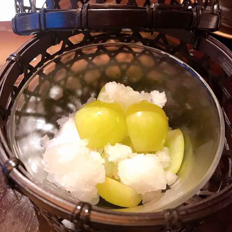 シャインマスカットとシャンパンのグラニテ(ザ　リビングルーム/パークハイアット京都)