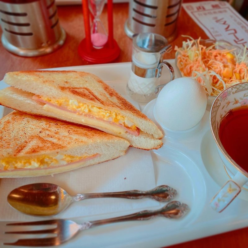 Bモーニングセット(ヤキサンド)(シマノコーヒー大正館)